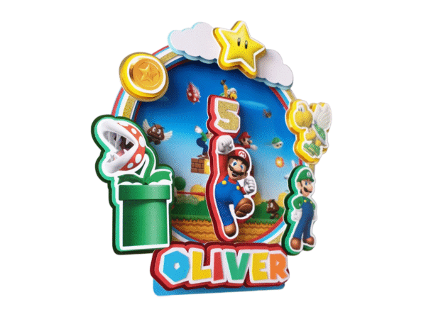 Personalised Mario Bros Cake Topper
