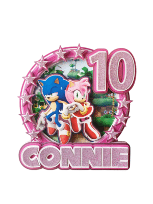 Personalised Sonic and Amy Rose Cake Topper