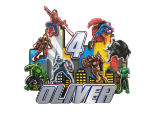 Personalised Superheroes Cake Topper