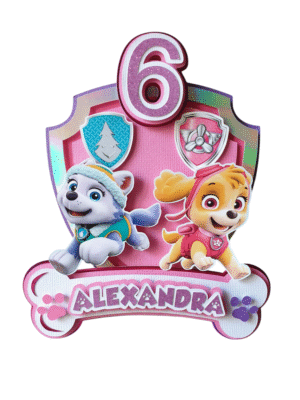 Personalised Skye and Everest Cake Topper