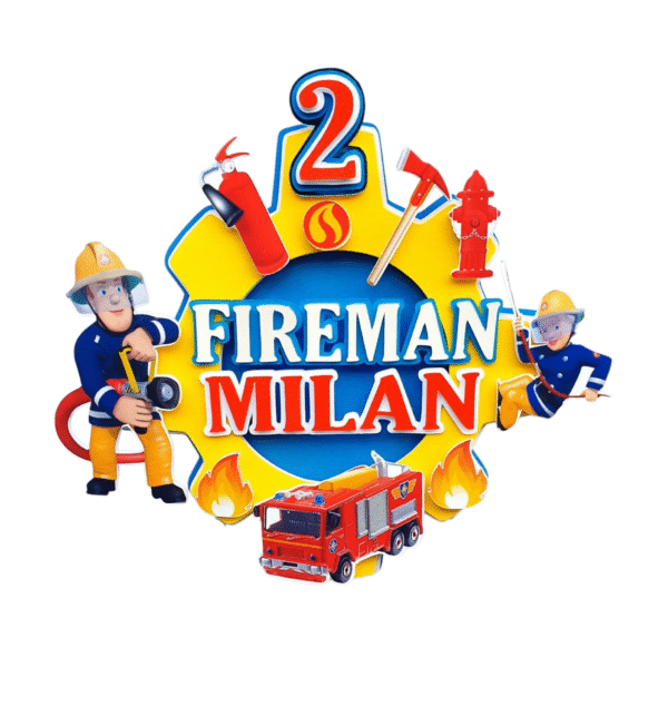 Personalised Fireman Cake Topper