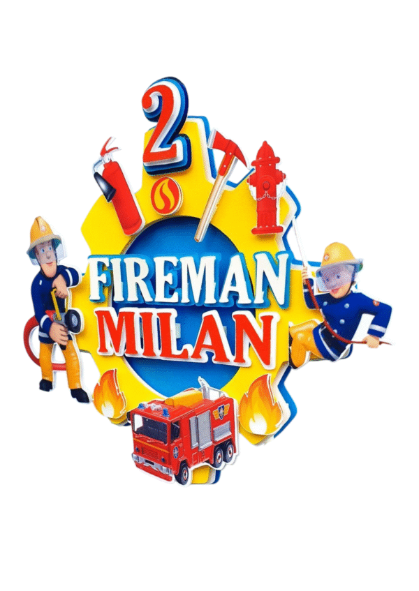 Personalised Fireman Cake Topper