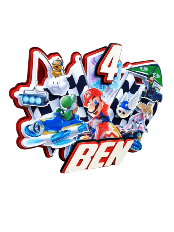 Personalised Mario Kart Cake Topper