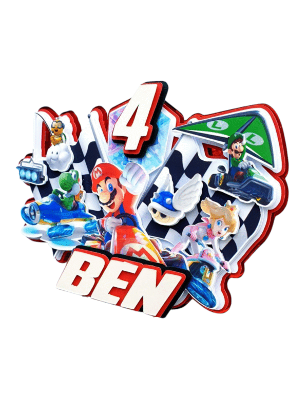 Personalised Mario Kart Cake Topper