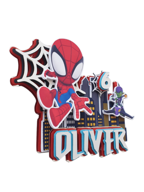 Personalised Spiderman Cake Topper